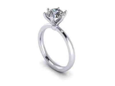 Solitaire Diamond Women Ring R12 3D print model