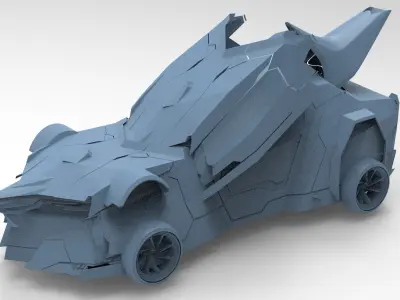 Cyberpunk sci fi car  3D model