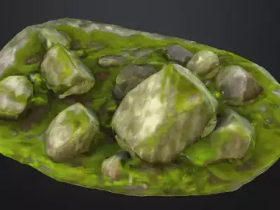 Hyper Realistic Mossy Rock Free 3D model