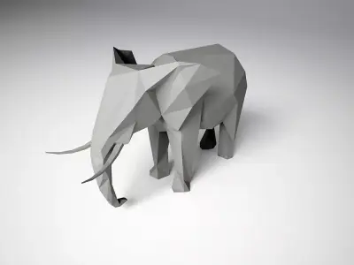 Low Poly Elephant 3D model