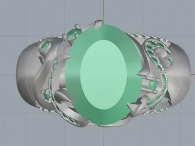 Ring engagement with diamonds 3D print model