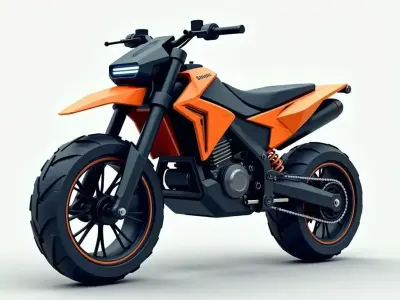 Supermoto bike Low-poly 3D model