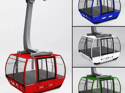 Ski lift gondola cable car 3D model