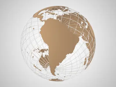 Globe News Skeleton Ice Coffe Color 3D model