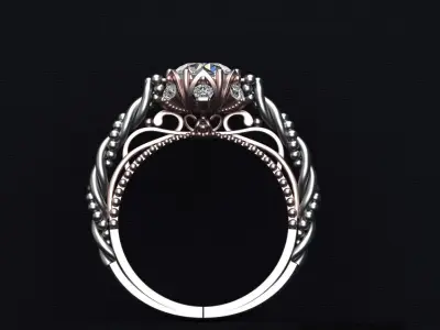 Luxury Solitaire Engagement Ring Jewelry 3D print model