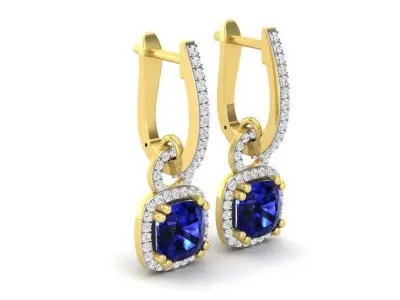 AV 319 Diamond Ladies Dangling Drop Earrings 3D print model