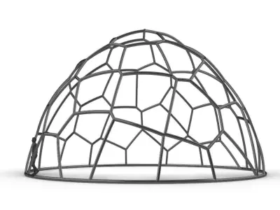 Voronoi Dome Wireframe Structure Stand Alone Pavilion 3D model