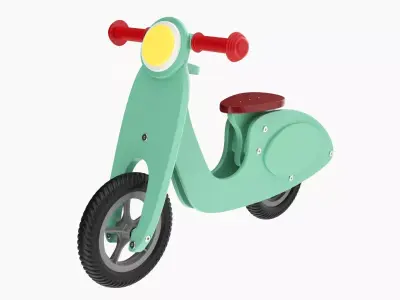 Scooter balance bike green 3D model