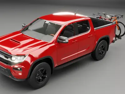 Generic Modern Pickup and Bicycle Towbar Carrier with Bikes 3D model