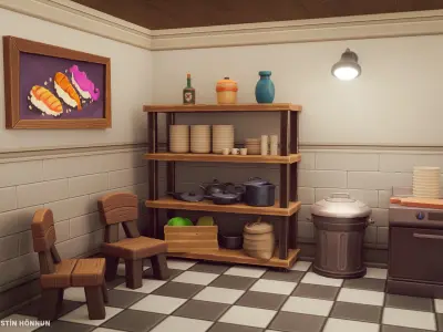 Stylized Kitchen Pack - Game-Ready 3D Assets Low-poly 3D model