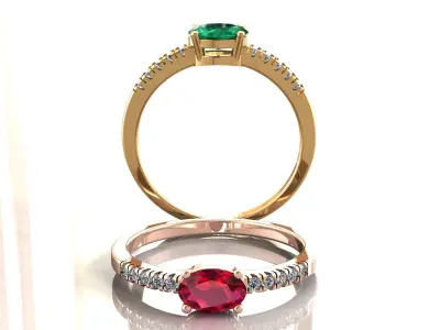 Oval Engagement Ring 3D print model