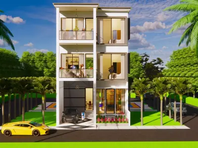 modern minimalis house 3D model