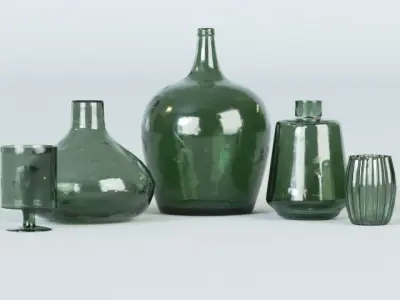 Set Glass Vase 3D model