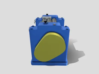 Machine - Triple Roll Pigment Mill Low-poly 3D model
