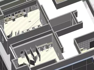 AIRPORT TERMINAL ARCHITECTURAL FURNISHED  REVIT MODEL FURNISHED  3D model