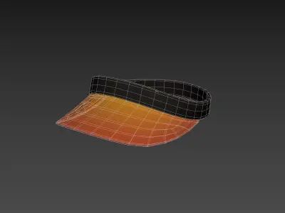 Orange Visor Cap 3D model