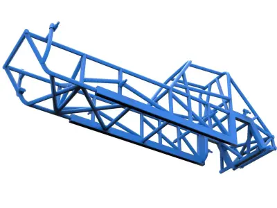 Frame of Vintage Dirt Modified stock car Version 3 Scale 1 to 25 3D print model