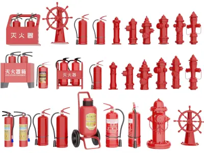extinguisher Low-poly 3D model