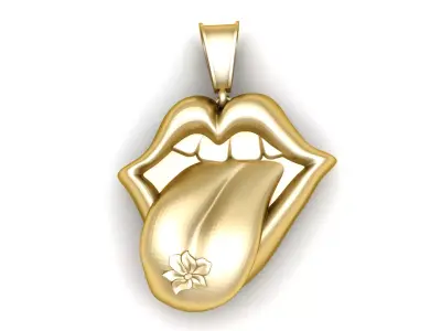 MOUTH TOUNGH FLOWER DESIGN PENDANT 3D PRINTABLE MODEL 3D print model