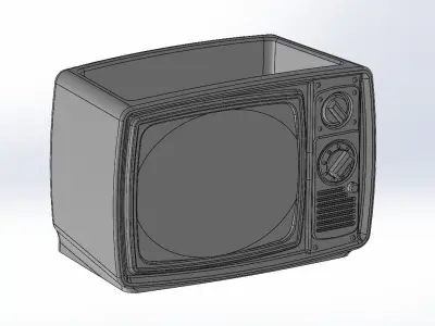 vintage television pattern vase 3D print model