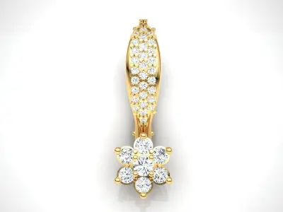 Earring E12 The luxury female earring with gems 3D print model