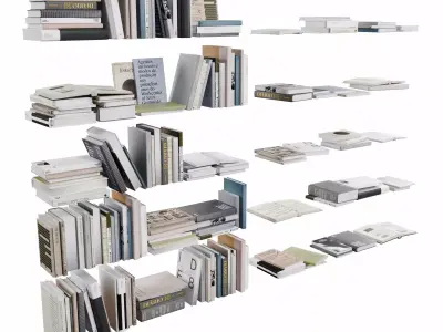 Books magazines set Low-poly 3D model