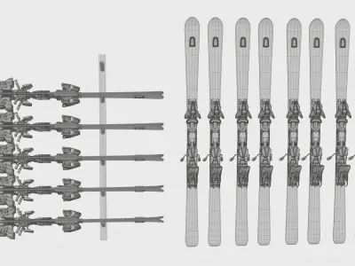 Skis Kit BLENDER 3D Model Cycles 3D model
