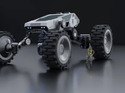 Sci Fi Rover High Poly  3D model