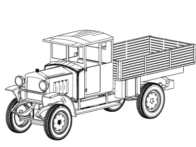 Old military truck Ursus A simple 3D print model