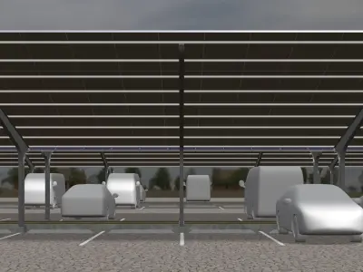 Solar carport 23U01 3D model