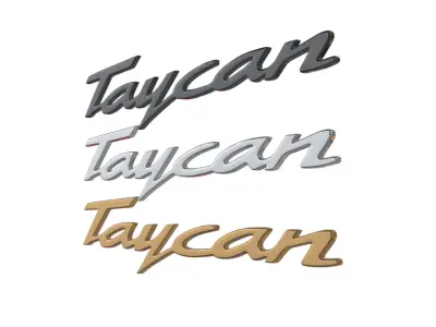 taycan Porsche emblem nameplate  3D print model
