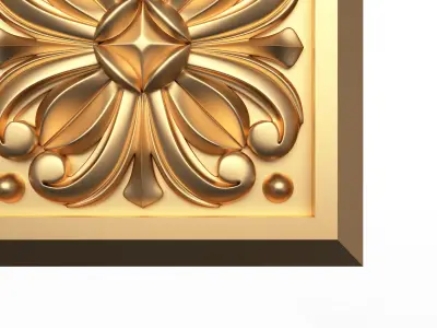 Rosette Carved Decoration CNC 019 Low-poly 3D model