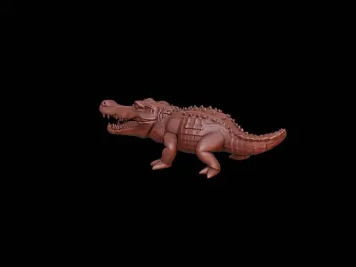 Crocodile Animal Sculpture 3D print model get