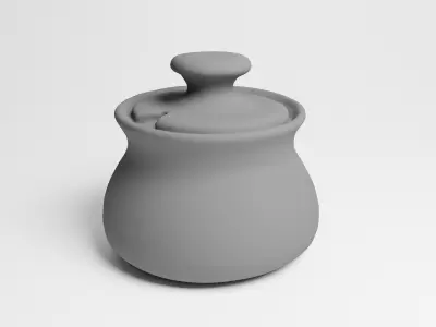 Vintage Ceramic Sugar Jar 3d scan 3D model