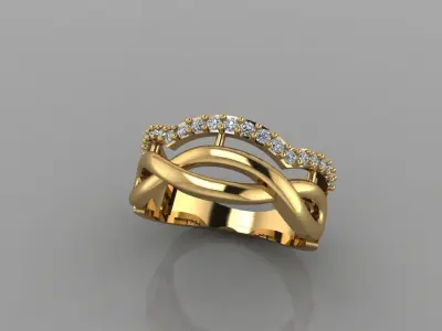 Ring jewel gold fuison  Free 3D print model