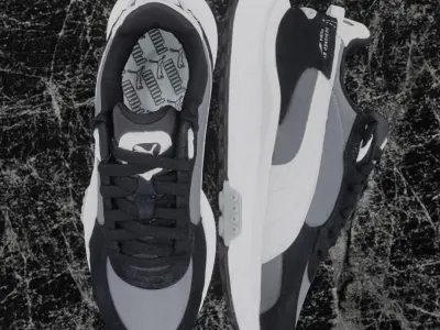 Puma 3D Shoes - White - Gray - Black Low-poly 3D model