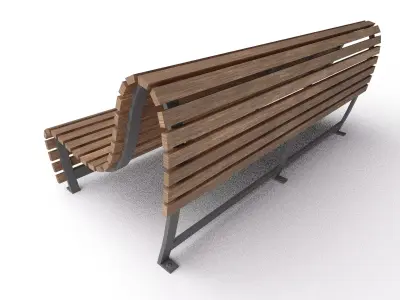 Park Bench 01 Low-poly 3D model