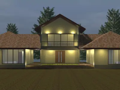 House in U shape 3D model