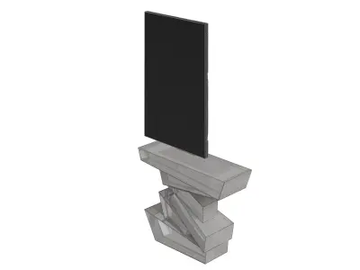 Intricate Sculpture Mirror And Glass Console Table Combo Low-poly 3D model