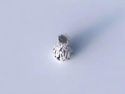 Vase curved 2 with cuts and bulges 3D print model