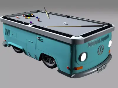 Snooker table - Volkswagen kombi 3D model