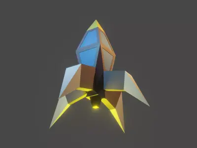 Low poly space rocket for free Free low-poly 3D model