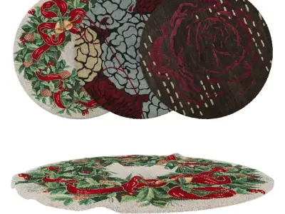Round Rug Set 118 3D model