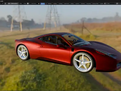 Car Ferrari 458 Italia Low-poly 3D model