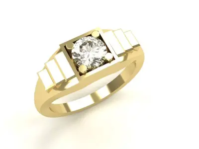 Ladies 5mm Diamond Ring Gold Silver Platinum Jewelry 3D print model