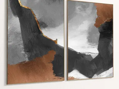 Plaster Two Photo Frame 224 Low-poly 3D model