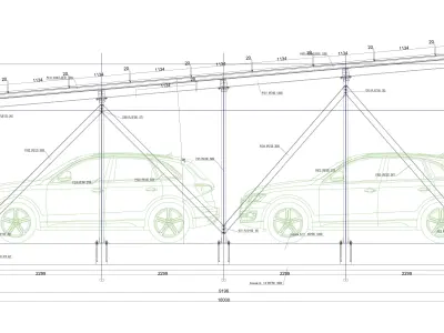 12 kWp Solar Carport Project Type 1 3D model