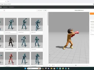 Boxing Lion Animal Animated Low-poly 3D model