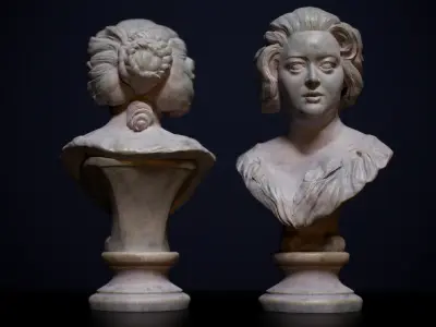 Constanza Bonarelli  Berninis Bust for PBR ARCHVIZ REALTIME Low-poly 3D model