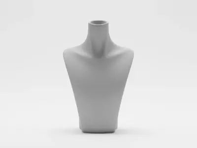 Elegant Jewelry Display Bust - Minimalist Necklace Stand Low-poly 3D model